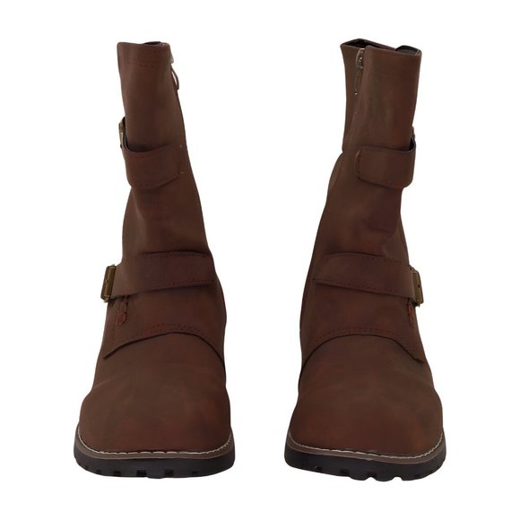 YASIRUN Coffee Double-Buckle Boot Womens Shoes, Coffee, Size 8 - Picture 4 of 5